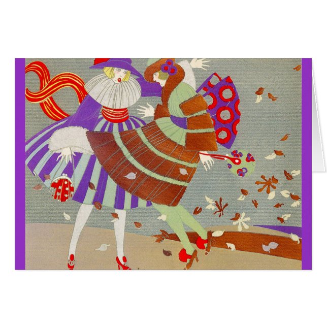 AUTUMN LEAVES IN THE WIND Art Deco (Front Horizontal)