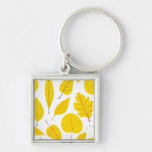 Autumn leaves in yellow keychain