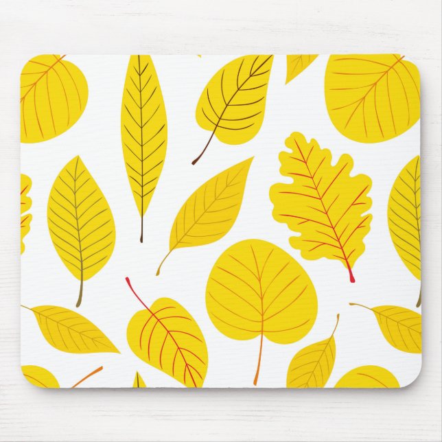 Autumn leaves in yellow mouse pad (Front)