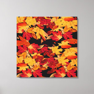 Autumn Leaves in Yellow Red Orange Brown Canvas Print
