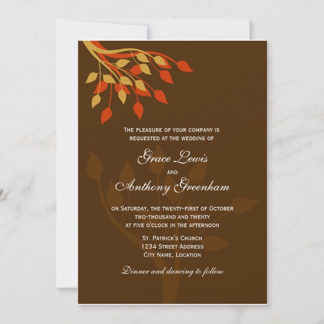 Autumn Leaves Invitation (Front)