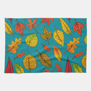 Autumn leaves kitchen towel