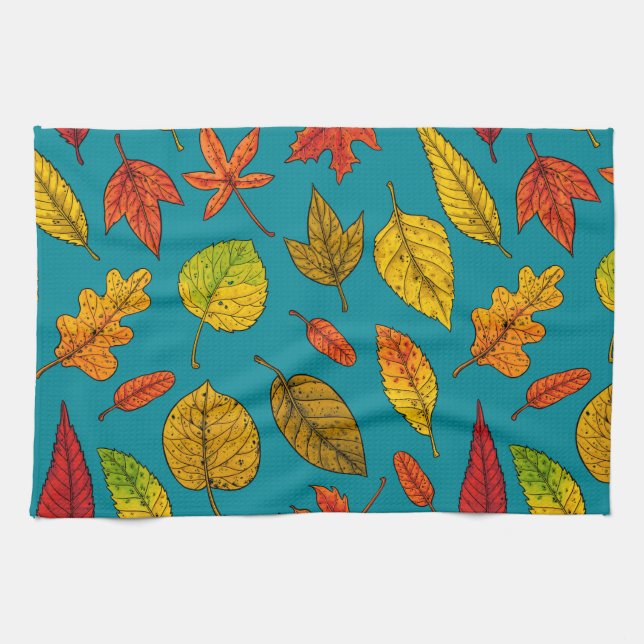 Autumn leaves kitchen towel (Horizontal)