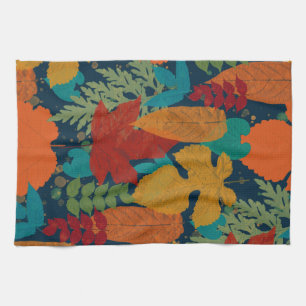 Autumn leaves kitchen towel