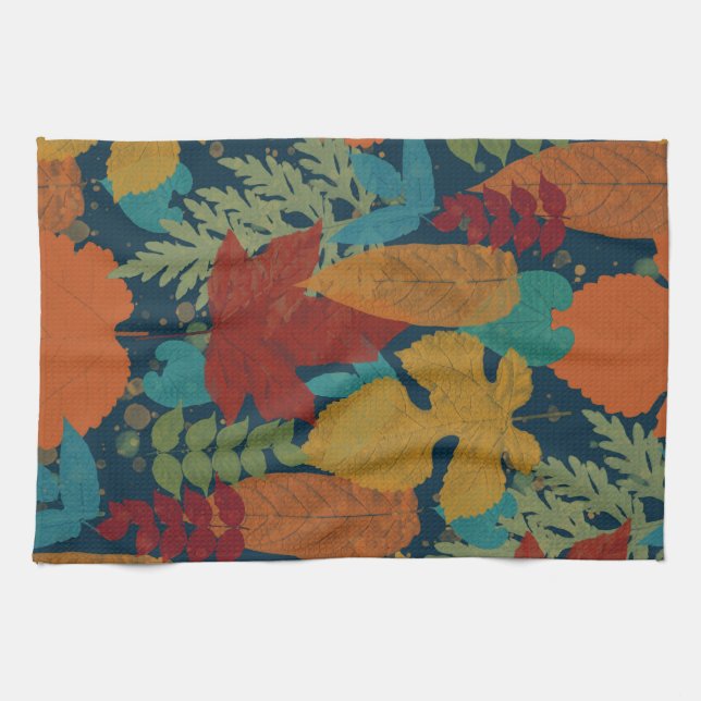 Autumn leaves kitchen towel (Horizontal)