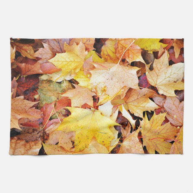 Autumn leaves kitchen towel (Horizontal)