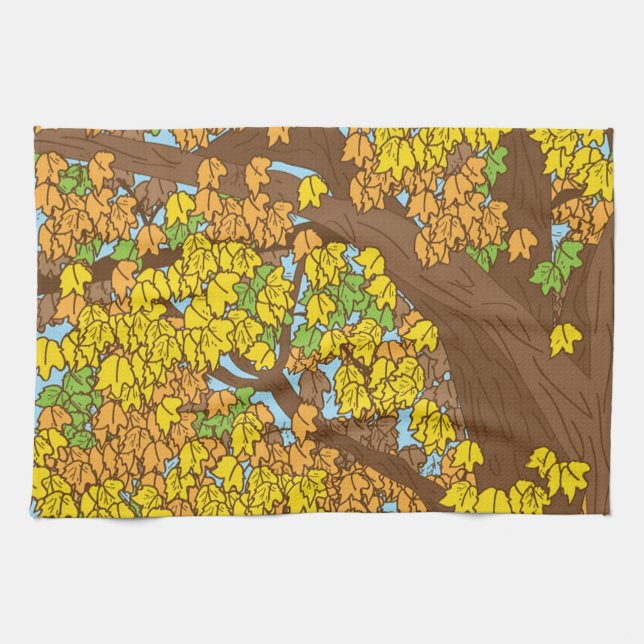 Autumn Leaves Kitchen Towel (Horizontal)
