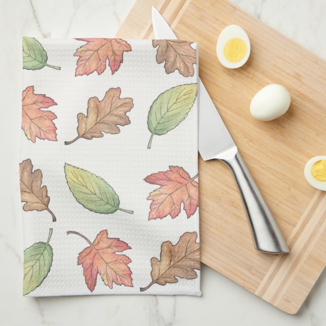 Autumn Leaves - Kitchen Towel (Quarter Fold)