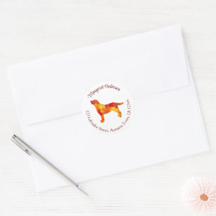 Autumn Leaves Labrador Retriever Return Address Classic Round Sticker
