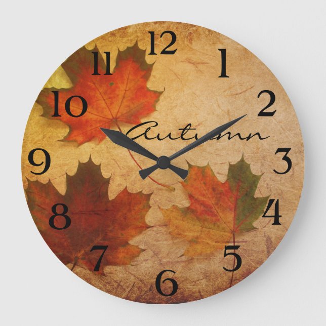 Autumn Leaves Large Clock (Front)