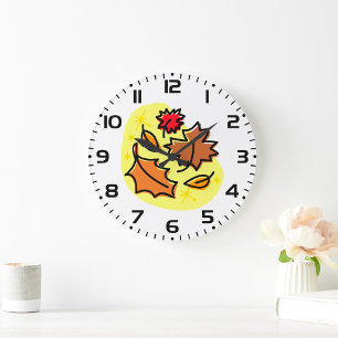 Autumn Leaves Large Clock