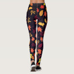 Autumn Leaves Leggings<br><div class="desc">Falling Autumn Leaves Pattern Leggings</div>