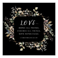 Autumn Leaves Love Never Fails Bible Verse Wedding