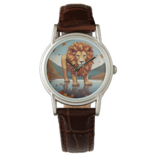 Autumn Leaves Male Lion Watch