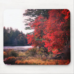 Autumn Leaves Marsh Nature Mouse Pad