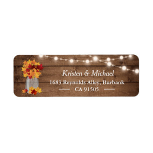 Autumn Leaves Mason Jar String Lights Rustic Wood