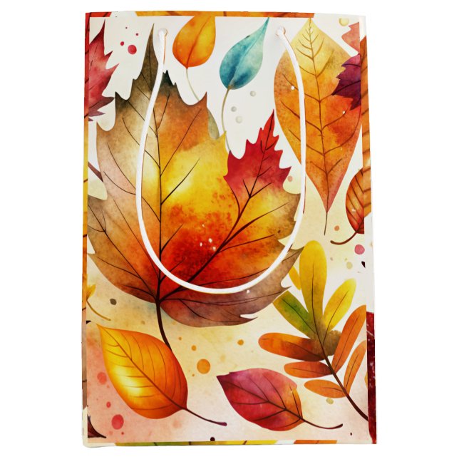 Autumn Leaves Medium Gift Bag (Front)