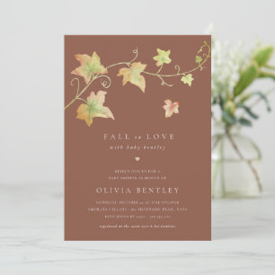 Autumn Leaves Modern Fall Baby Shower Invitation
