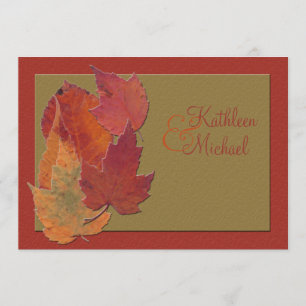 Autumn Leaves Monogrammed Wedding Invitation 2