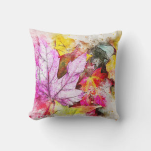 Autumn Leaves Nature Inspired Throw Pillow
