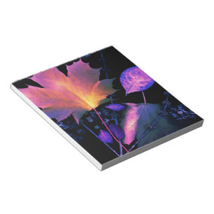 Autumn Leaves Neon Scrapbook Paper Notepad
