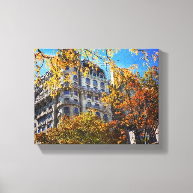 Autumn Leaves New York NYC Architecure Building Canvas Print (Front)