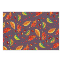 Autumn Leaves Nuts Chestnuts Pattern Elegant Fall
