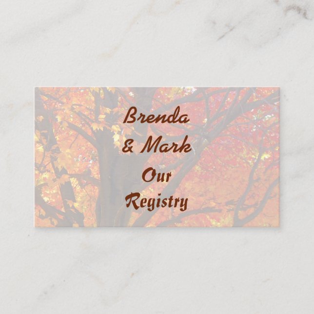 Autumn Leaves of Orange & Yellow Registry Card (Front)