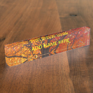 Autumn Leaves of Yellow and Orange Photo Nameplate