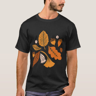 Autumn Leaves on Blue Oversized T-Shirt