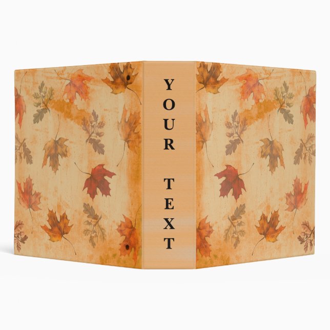 Autumn Leaves on Grunge Background Plain Spine Binder (Background)