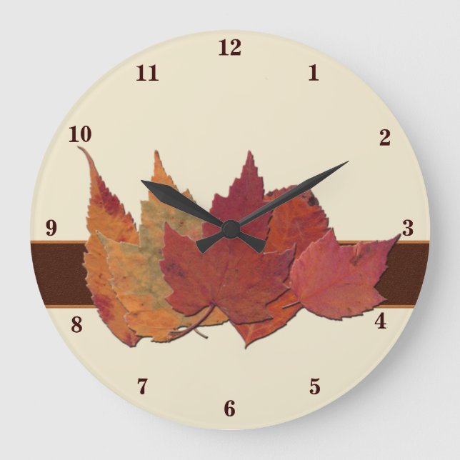 Autumn Leaves on Ivory Clock (Front)