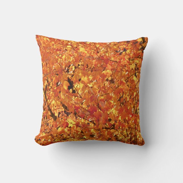 Autumn Leaves on Tree - photograph.   Throw Pillow (Front)
