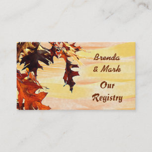 Autumn Leaves Orange Yellow Swirl Registry Card