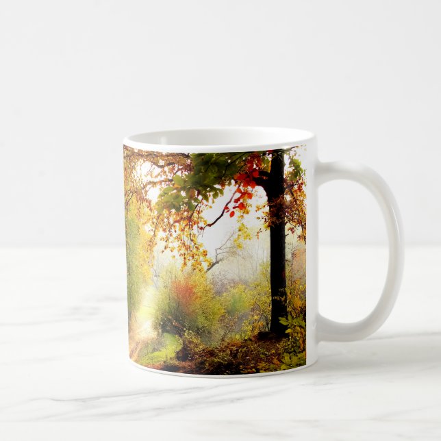 Autumn Leaves Over Country  Lane Coffee Mug (Right)
