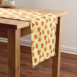 Autumn leaves - pale yellow and orange short table runner
