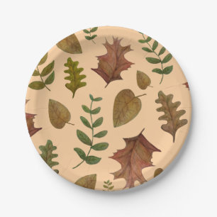 Autumn leaves paper plate