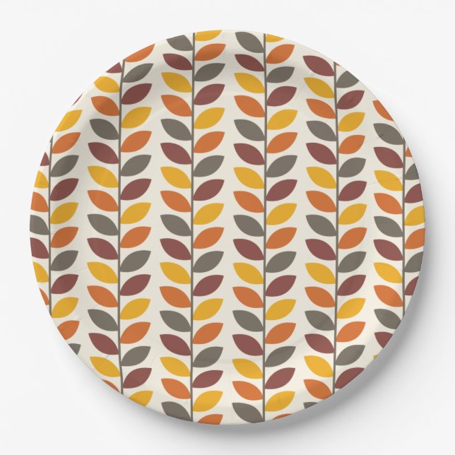 Autumn Leaves Paper Plate (Front)