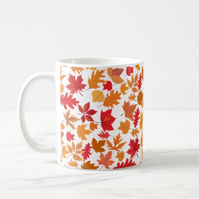 Autumn leaves pattern 02 coffee mug (Left)