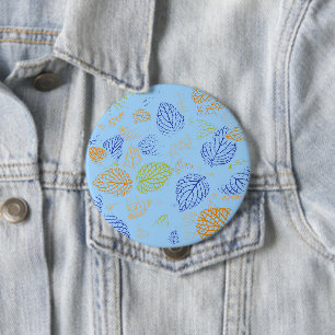Autumn, Leaves Pattern 3 4 Inch Round Button