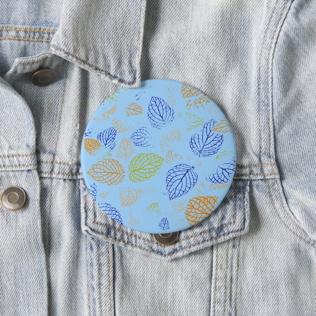 Autumn, Leaves Pattern 3 4 Inch Round Button (In Situ)