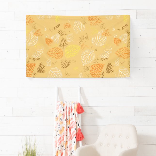 Autumn, Leaves Pattern 4 Banner (Insitu)