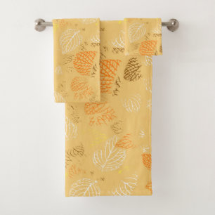 Autumn, Leaves Pattern 4 Bath Towel Set