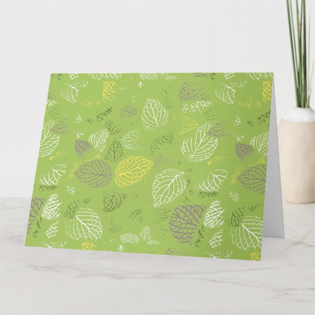 Autumn Leaves Pattern 6 Thank You Card (Front)