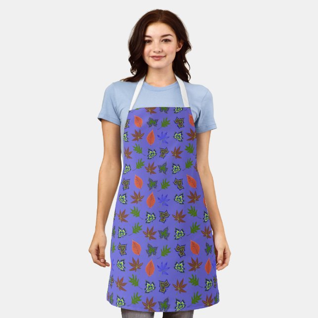 Autumn Leaves Pattern Apron (Worn)
