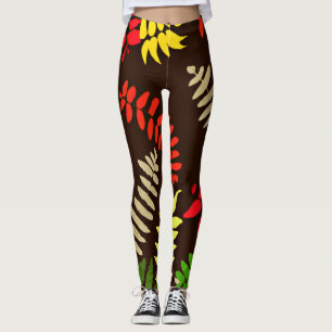 Autumn Leaves Pattern Art Leggings