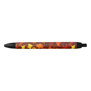 Autumn Leaves Pattern Black Ink Pen