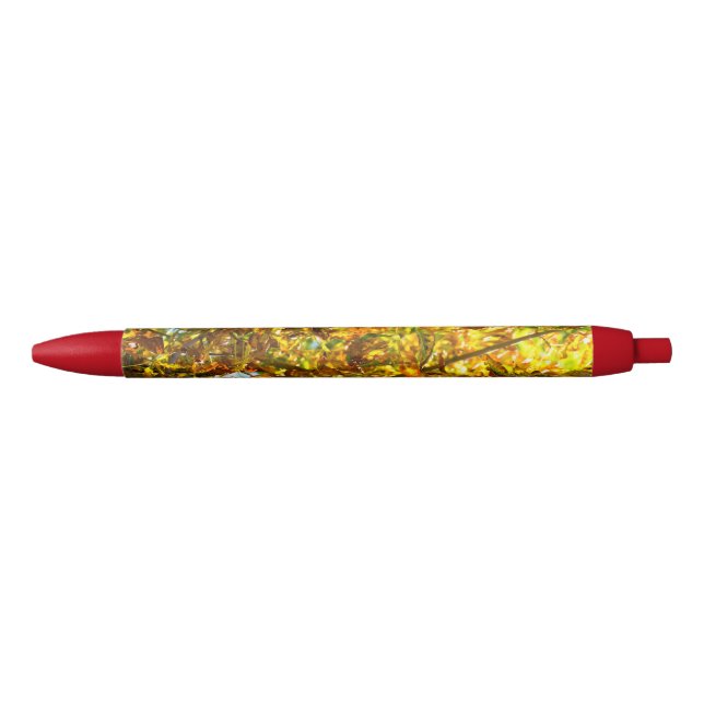 Autumn leaves pattern black ink pen (Front)