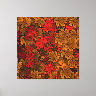 Autumn Leaves Pattern Canvas Print