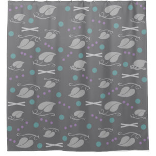 Autumn Leaves Pattern Grey Colourful